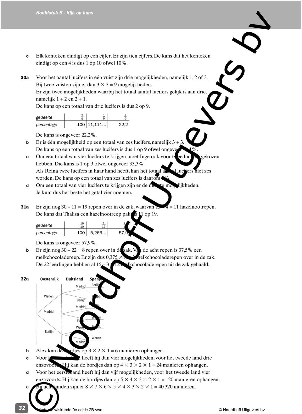 3a 9 9 peentae 00, 22,2 De kans is onevee 22,2%. 9 E is één moelijkheid op een totaal van zes luifes, namelijk 3 + 3. De kans op een totaal van zes luifes is dus op 9 ofwel onevee,%.