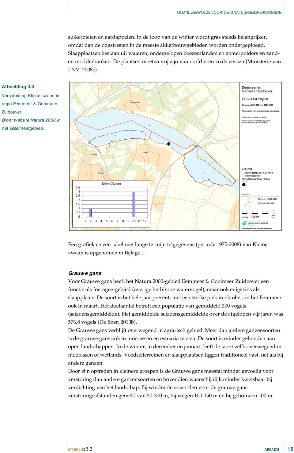 3 Verspreiding Kleine zwaan in regio Eemmeer & Gooimeer Zuidoever. Bron: website Natura 2000 in het IJsselmeergebied.