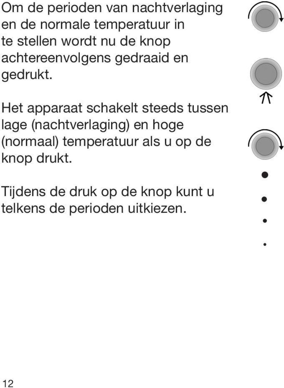 Het apparaat schakelt steeds tussen lage (nachtverlaging) en hoge (normaal)