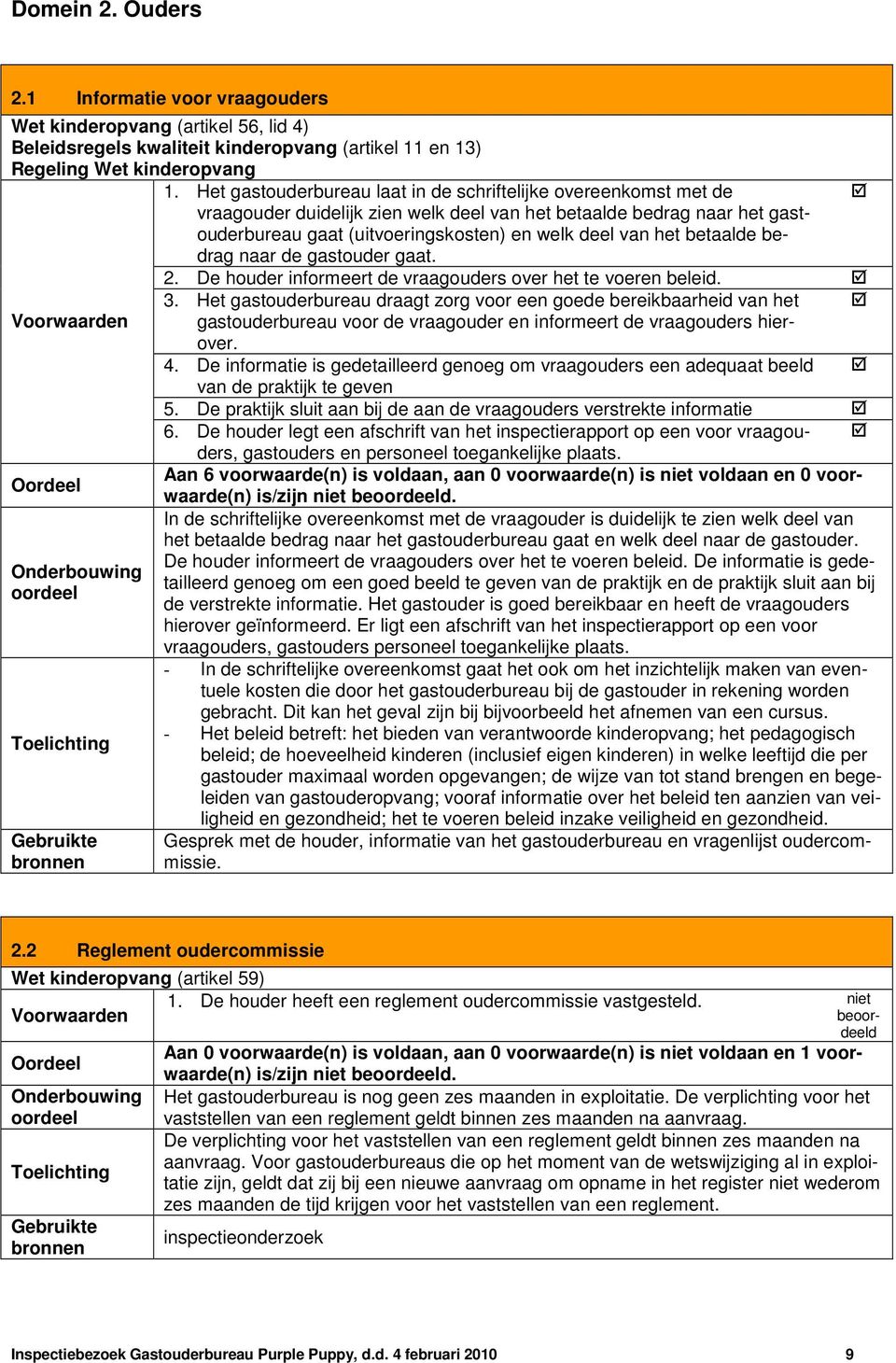 betaalde bedrag naar de gastouder gaat. 2. De houder informeert de vraagouders over het te voeren beleid. 3.