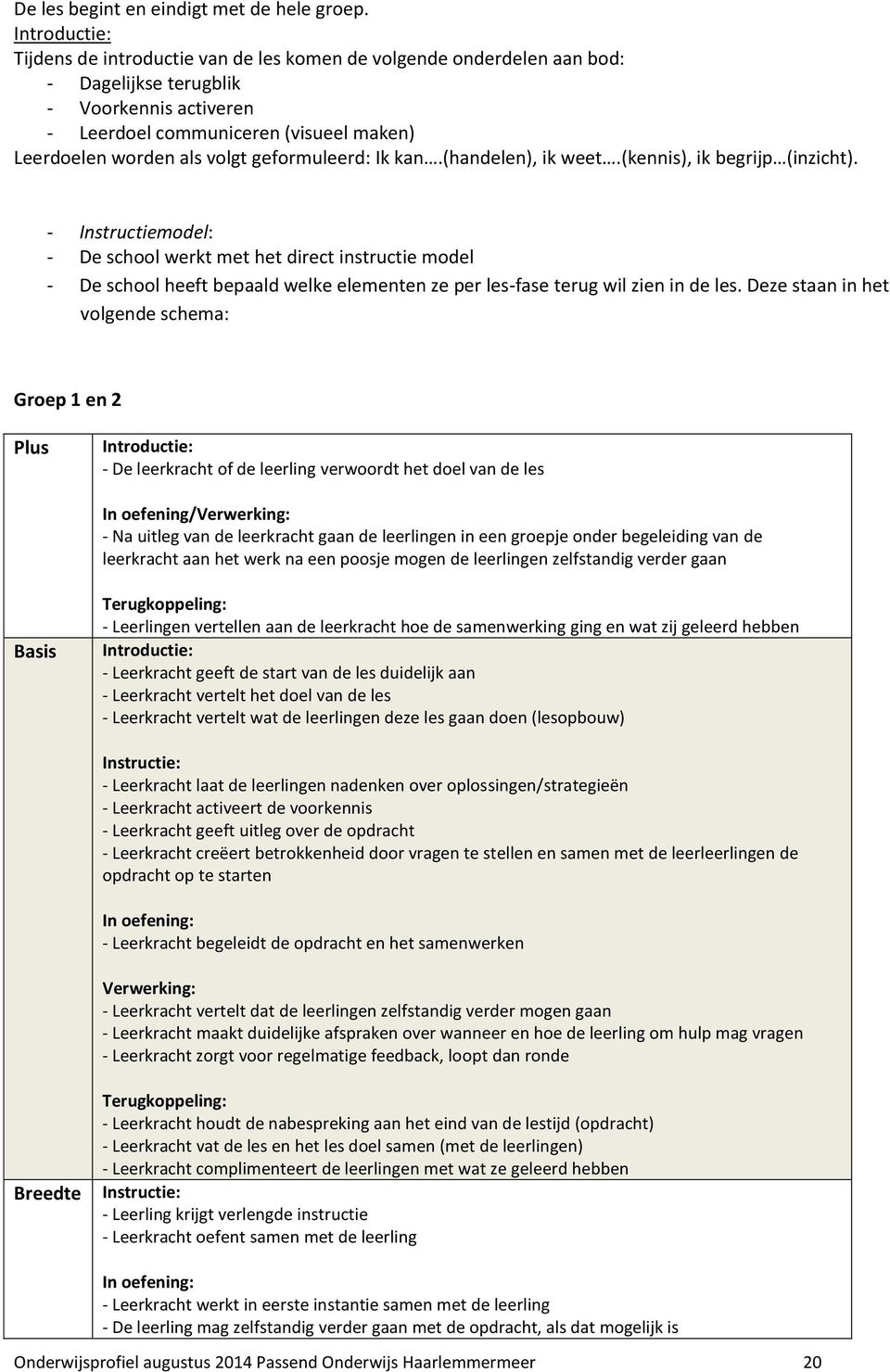 geformuleerd: Ik kan.(handelen), ik weet.(kennis), ik begrijp (inzicht).