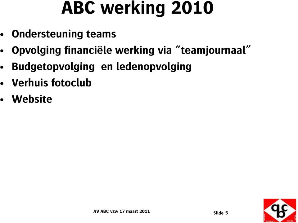 teamjournaal Budgetopvolging en