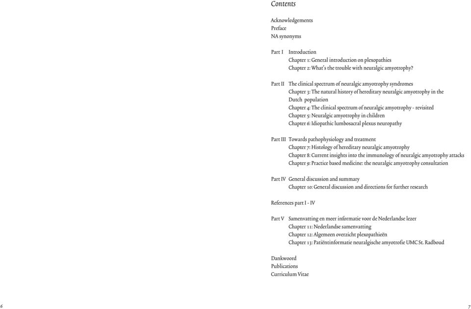 amyotrophy - revisited Chapter 5: Neuralgic amyotrophy in children Chapter 6: Idiopathic lumbosacral plexus neuropathy Part III Towards pathophysiology and treatment Chapter 7: Histology of