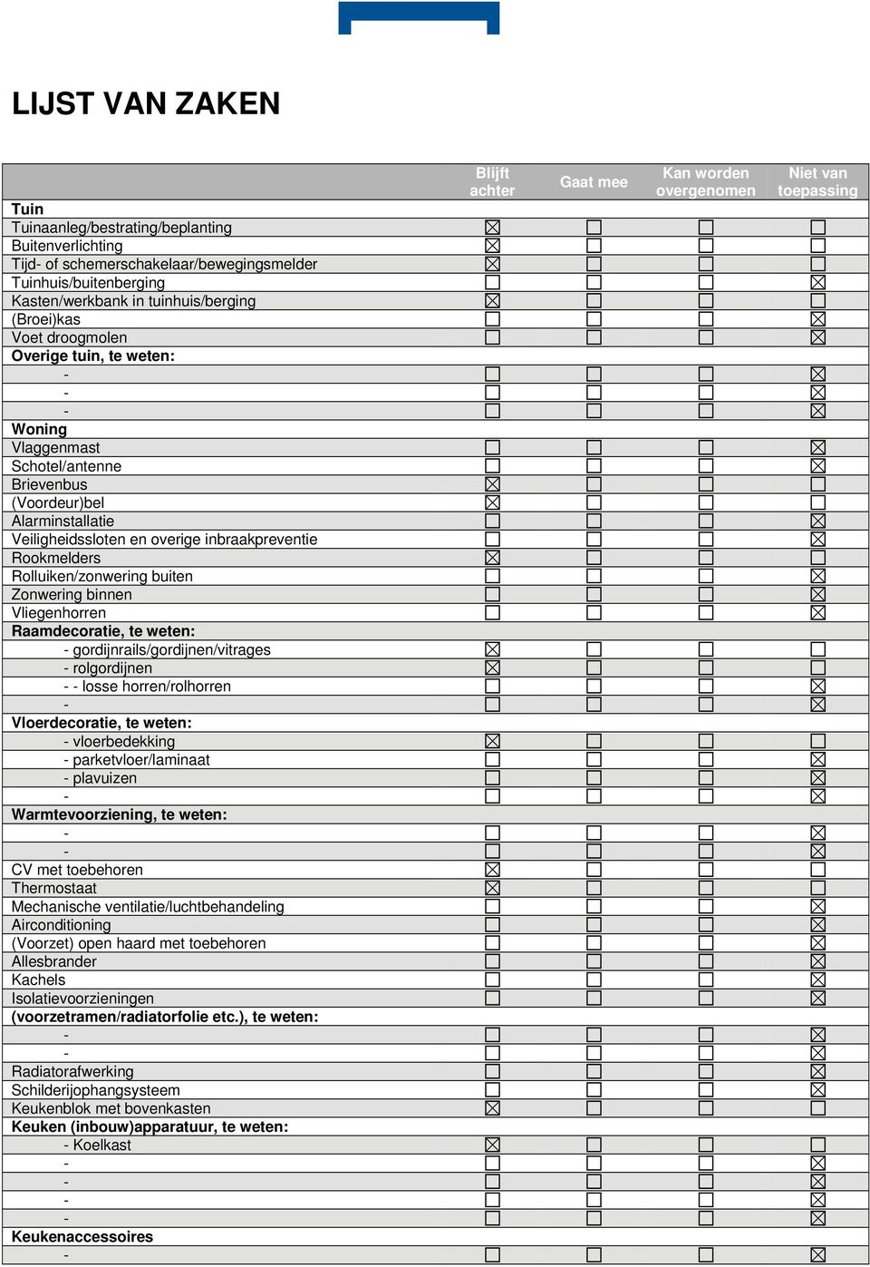 binnen Vliegenhorren Raamdecoratie, te weten: gordijnrails/gordijnen/vitrages rolgordijnen losse horren/rolhorren Vloerdecoratie, te weten: vloerbedekking parketvloer/laminaat plavuizen