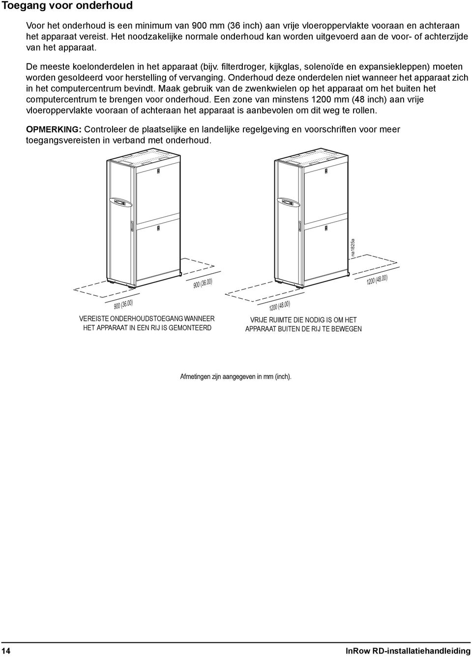 filterdroger, kijkglas, solenoïde en expansiekleppen) moeten worden gesoldeerd voor herstelling of vervanging. Onderhoud deze onderdelen niet wanneer het apparaat zich in het computercentrum bevindt.