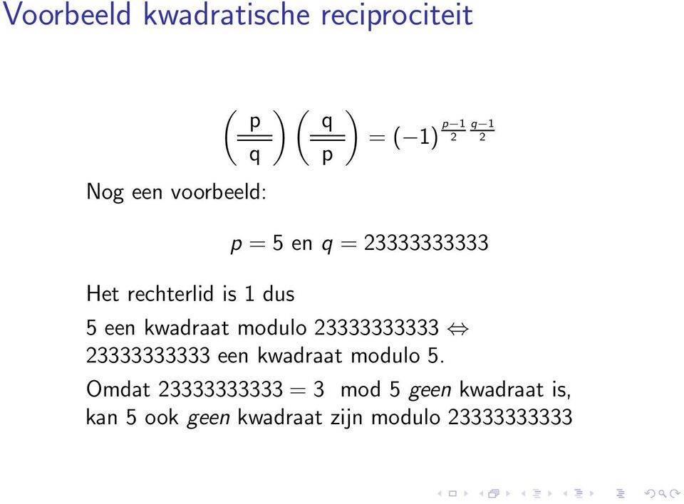 kwadraat modulo 23333333333 23333333333 een kwadraat modulo 5.