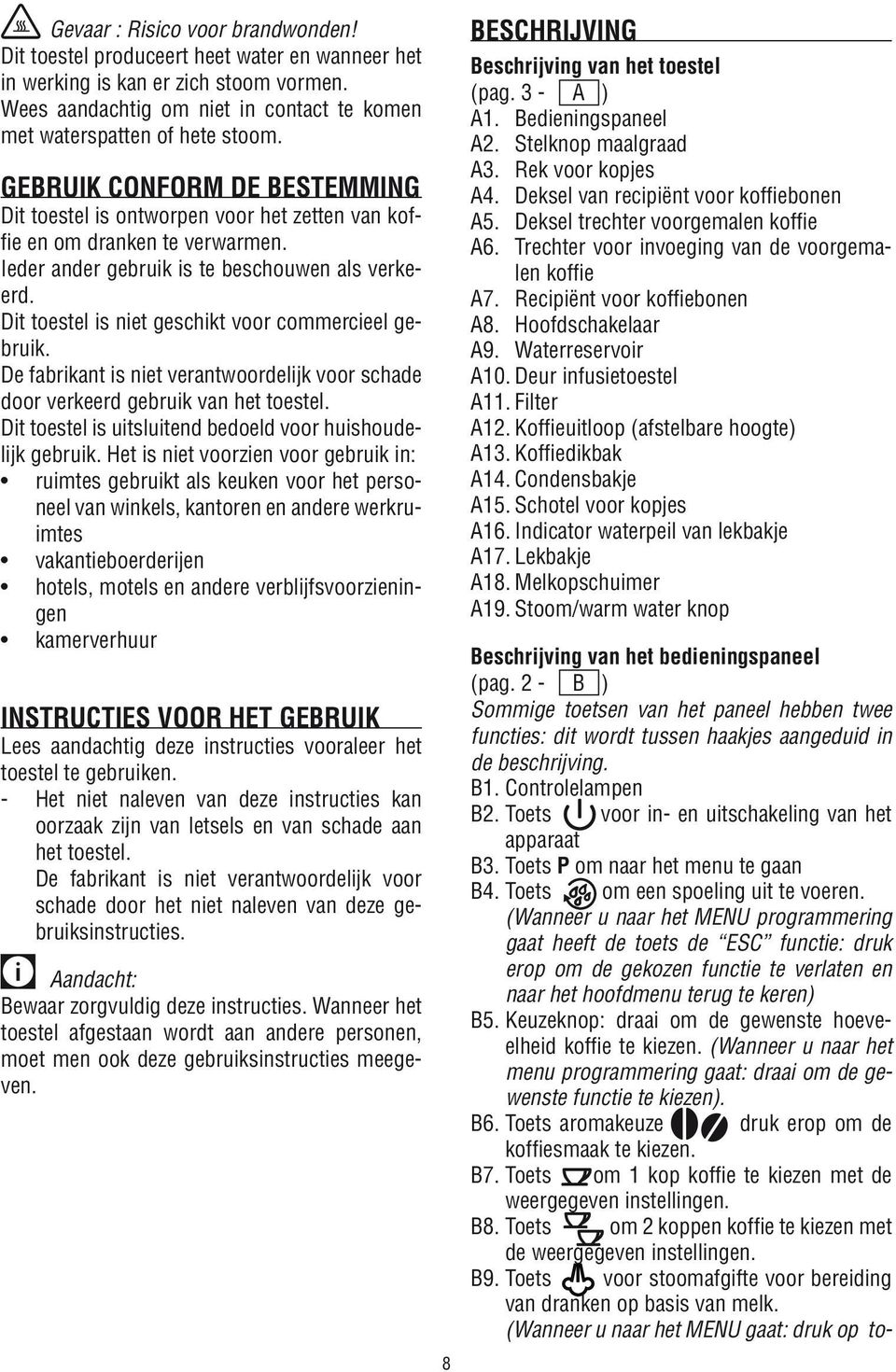 Dit toestel is niet geschikt voor commercieel gebruik. De fabrikant is niet verantwoordelijk voor schade door verkeerd gebruik van het toestel.