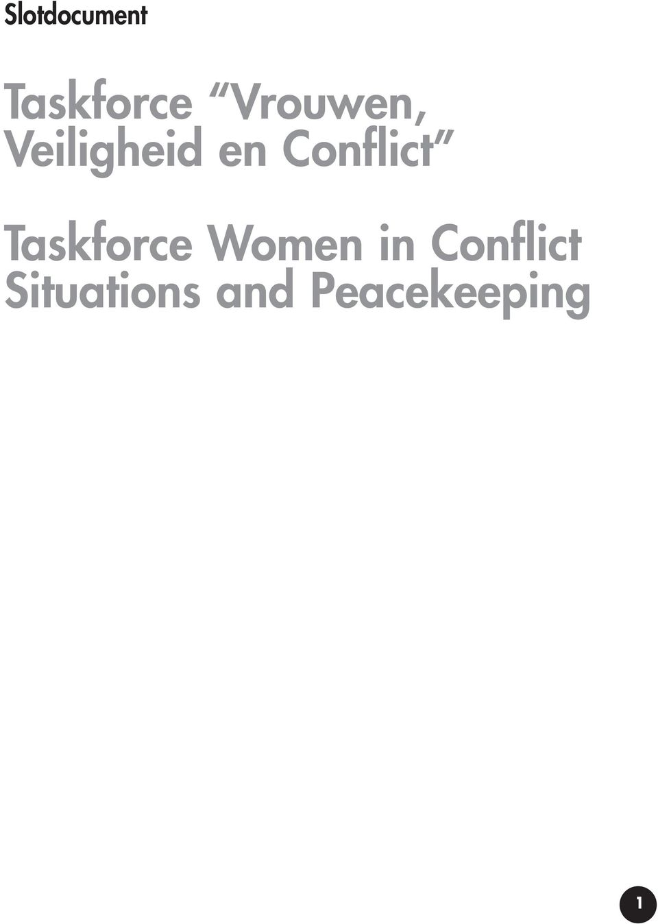 Conflict Taskforce Women in