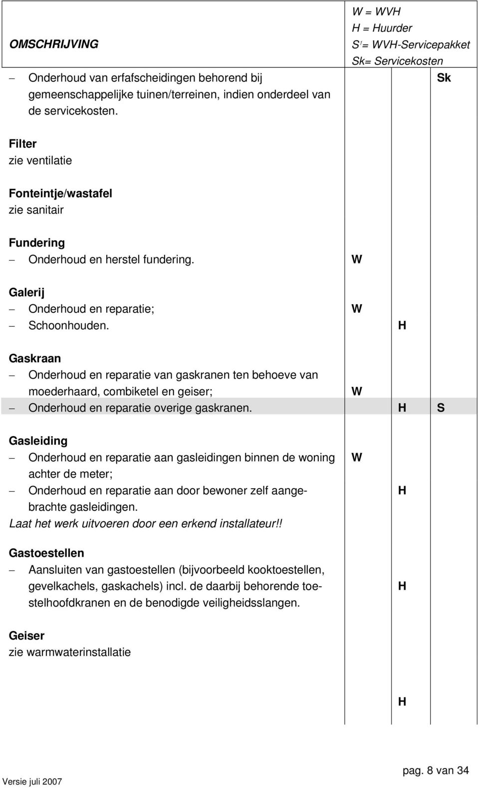 Gaskraan Onderhoud en reparatie van gaskranen ten behoeve van moederhaard, combiketel en geiser; Onderhoud en reparatie overige gaskranen.