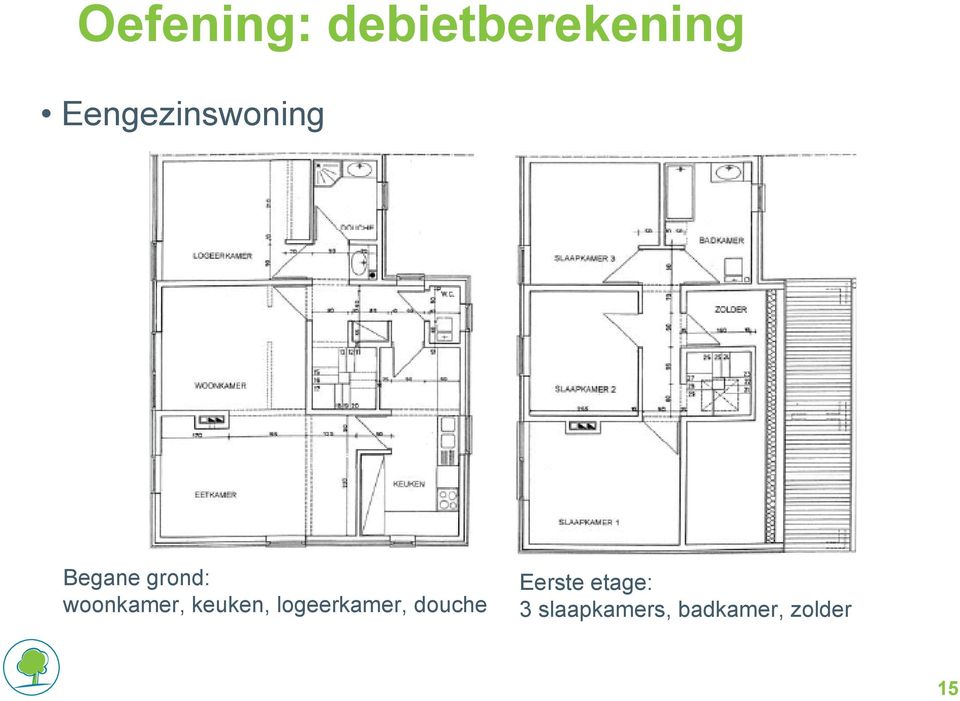 woonkamer, keuken, logeerkamer,