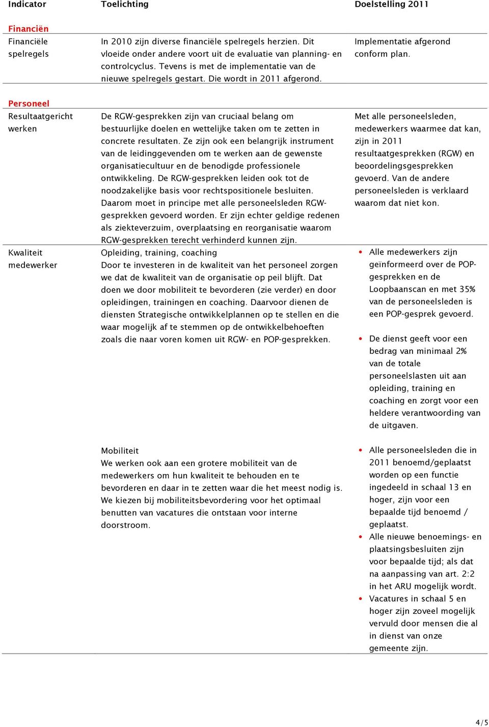 Personeel Resultaatgericht werken Kwaliteit medewerker De RGW-gesprekken zijn van cruciaal belang om bestuurlijke doelen en wettelijke taken om te zetten in concrete resultaten.