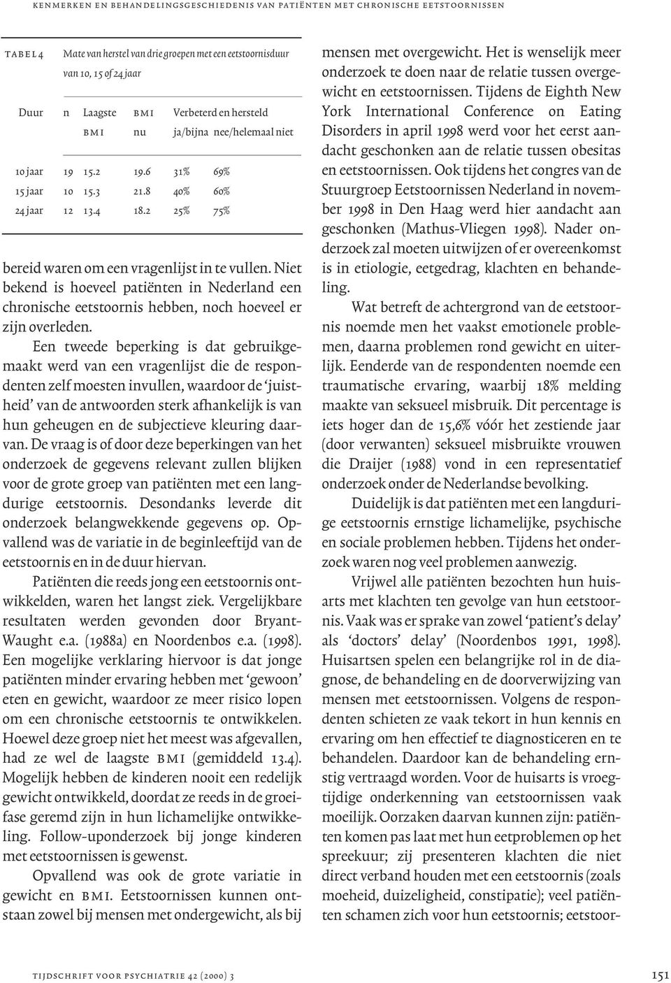 Ook tijdens het congres van de Stuurgroep Eetstoornissen Nederland in november 1998 in Den Haag werd hier aandacht aan geschonken (Mathus-Vliegen 1998).