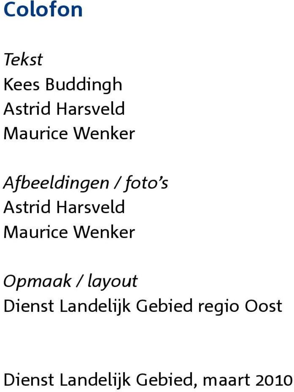 Harsveld Maurice Wenker Opmaak / layout Dienst