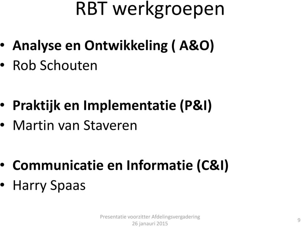 Implementatie (P&I) Martin van Staveren