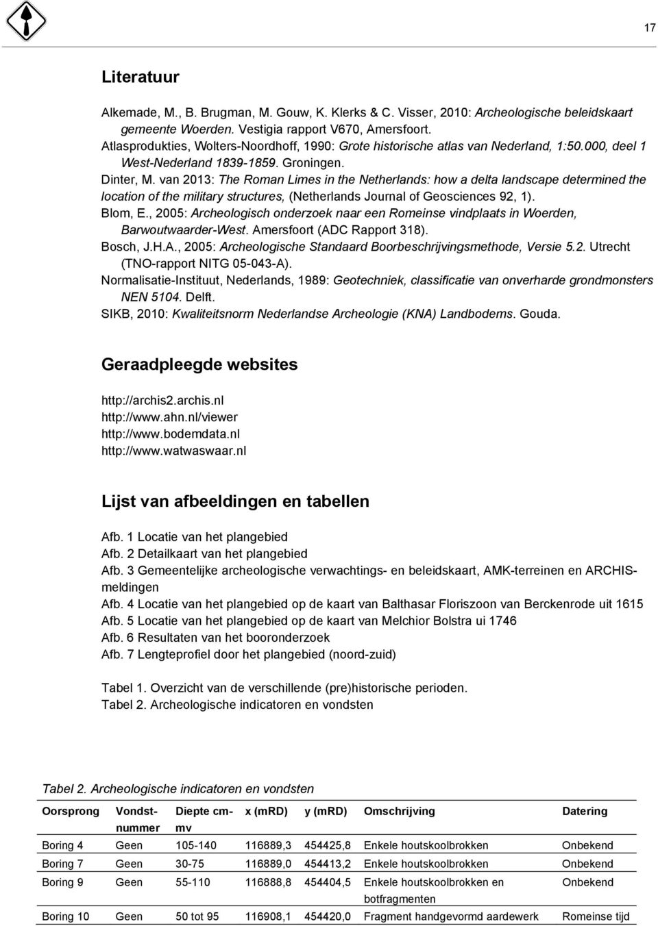 van 2013: The Roman Limes in the Netherlands: how a delta landscape determined the location of the military structures, (Netherlands Journal of Geosciences 92, 1). Blom, E.