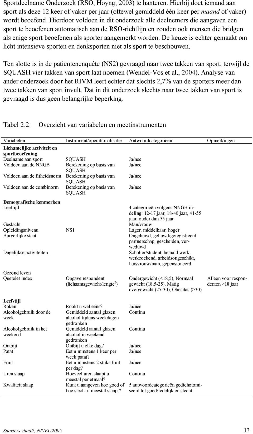 aangemerkt worden. De keuze is echter gemaakt om licht intensieve sporten en denksporten niet als sport te beschouwen.