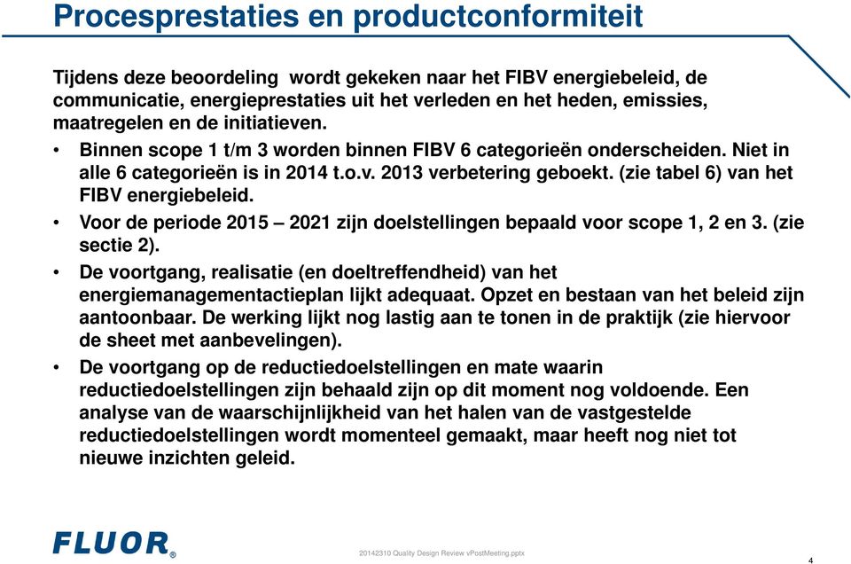 Voor de periode 2015 2021 zijn doelstellingen bepaald voor scope 1, 2 en 3. (zie sectie 2). De voortgang, realisatie (en doeltreffendheid) van het energiemanagementactieplan lijkt adequaat.