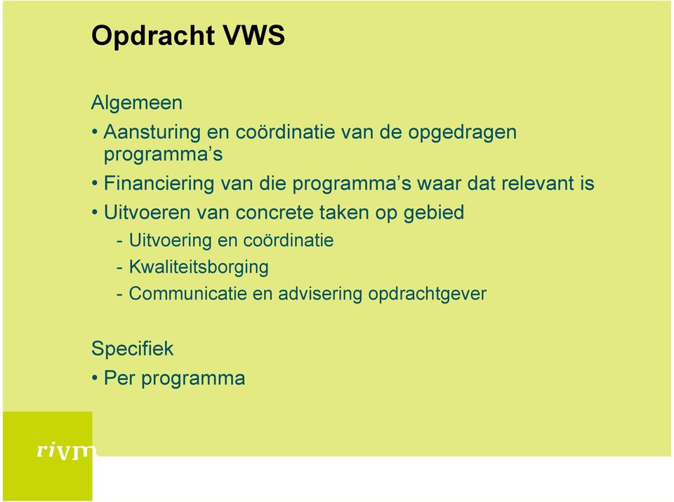 Uitvoeren van concrete taken op gebied - Uitvoering en coördinatie -