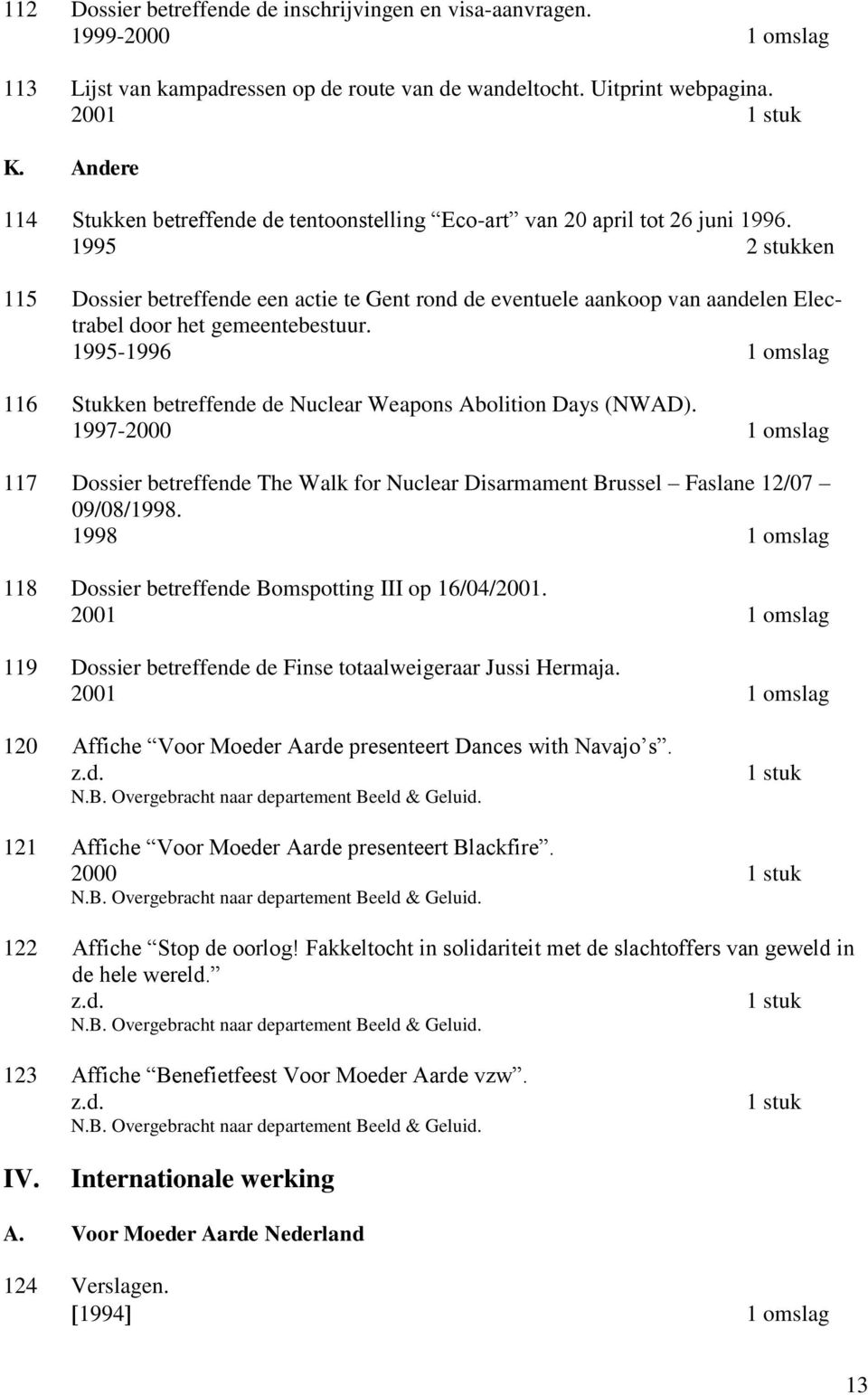 1995 2 stukken 115 Dossier betreffende een actie te Gent rond de eventuele aankoop van aandelen Electrabel door het gemeentebestuur.