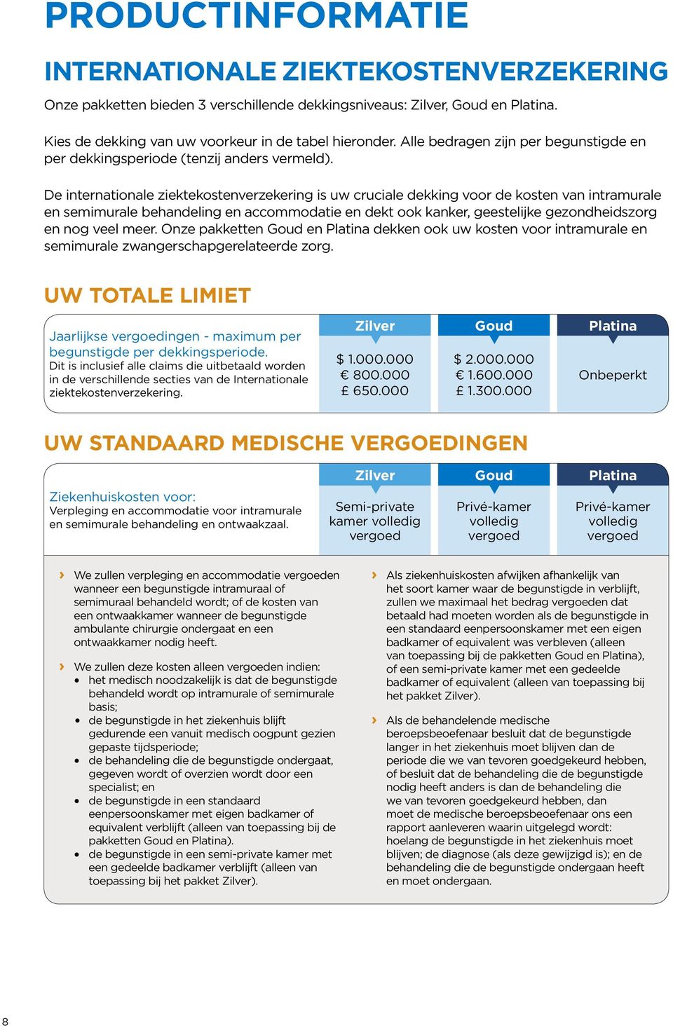 De internationale ziektekostenverzekering is uw cruciale dekking voor de kosten van intramurale en semimurale behandeling en accommodatie en dekt ook kanker, geestelijke gezondheidszorg en nog veel