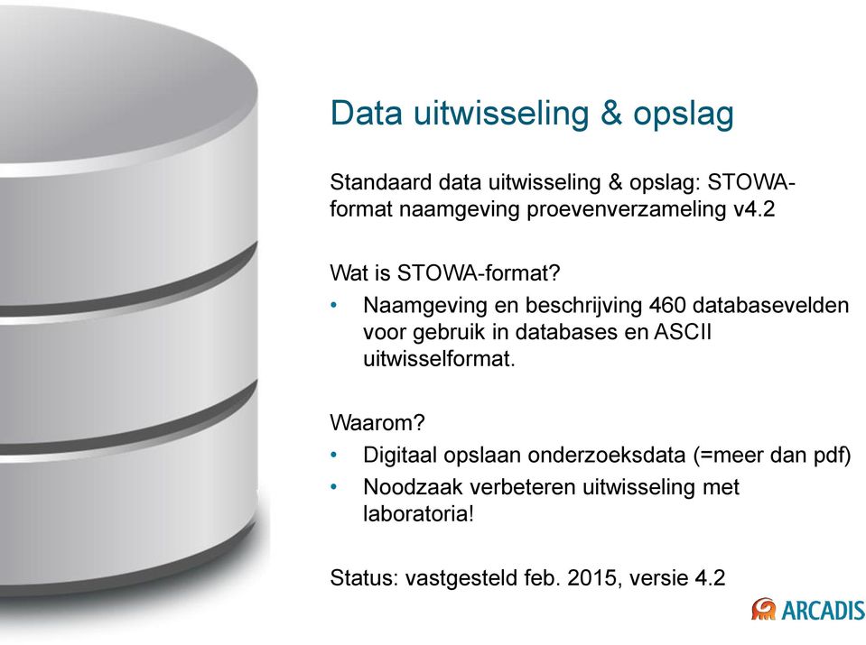 Naamgeving en beschrijving 460 databasevelden voor gebruik in databases en ASCII uitwisselformat.