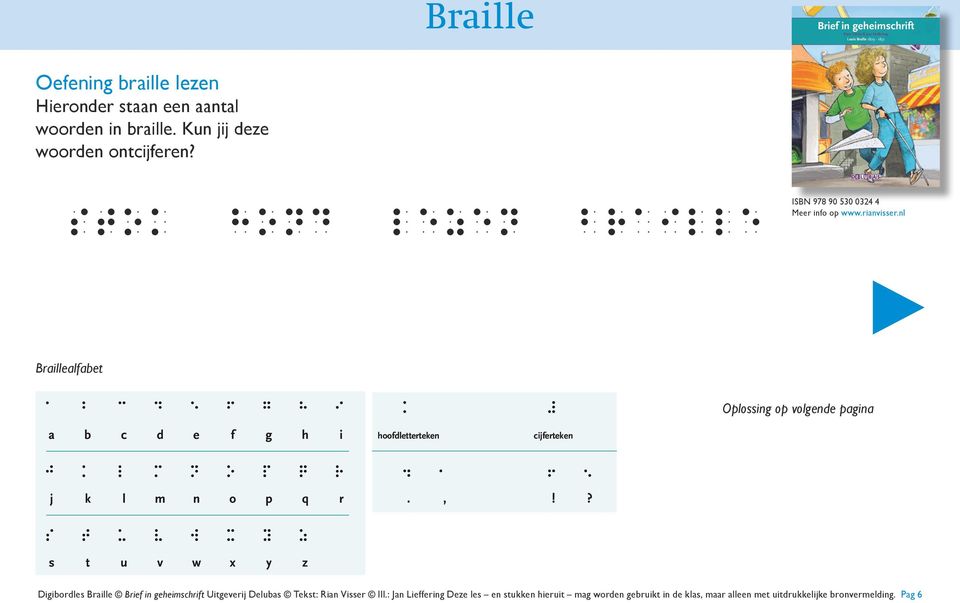 sto hond lezen braille 4 Kun jij deze braillesommen maen? -alfabet voor het Nederlandse taalgebied g + h = bg + ce = alfabet hoofdletterteen cijferteen i f = ec ag = d a f e.,!