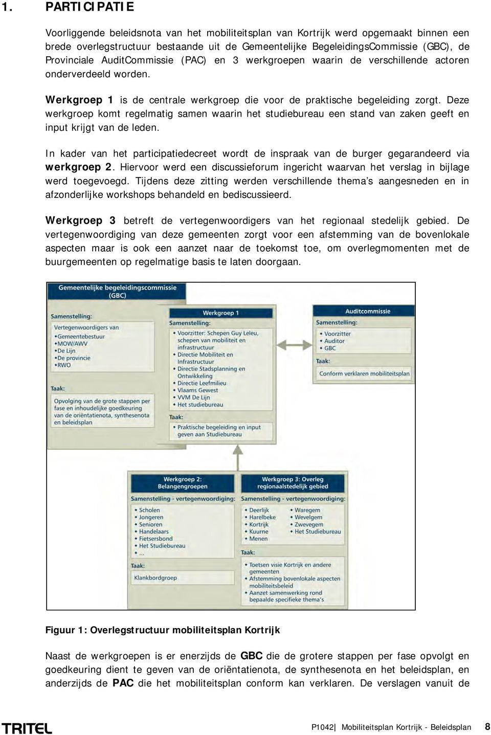 Deze werkgroep komt regelmatig samen waarin het studiebureau een stand van zaken geeft en input krijgt van de leden.