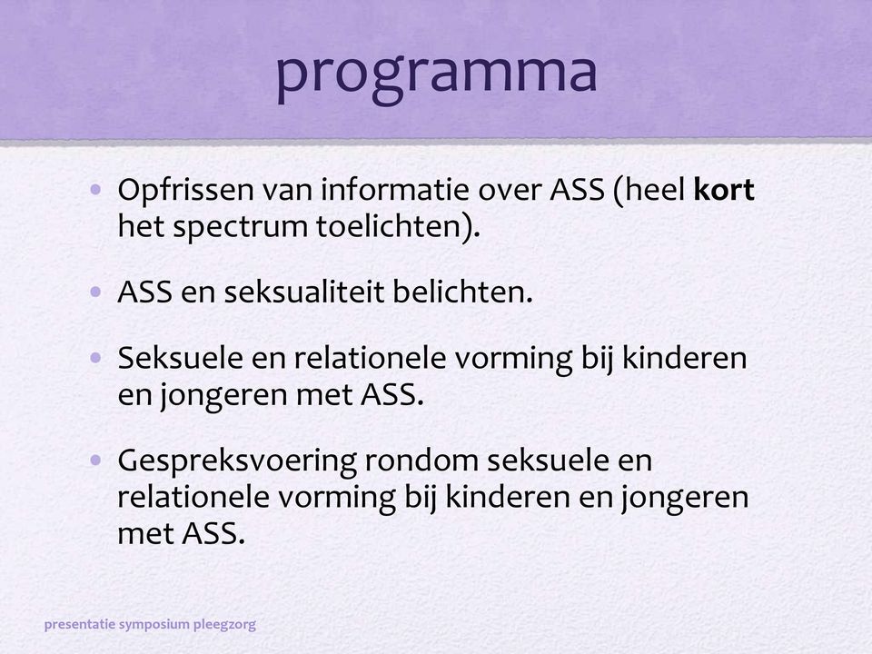 Seksuele en relationele vorming bij kinderen en jongeren met ASS.