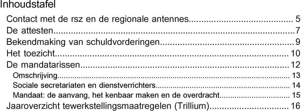 ..12 Omschrijving... 13 Sociale secretariaten en dienstverrichters.