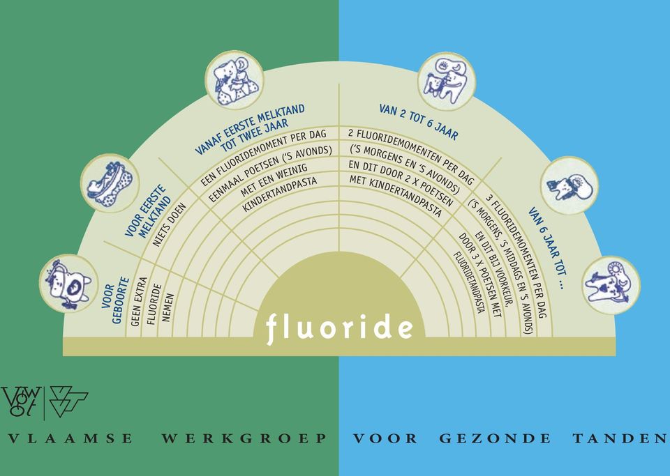 POETSEN MET KINDERTANDPASTA ( S MORGENS, S MIDDAGS EN S AVONDS) 3 FLUORIDEMOMENTEN PER DAG VAN 6 JAAR TOT.