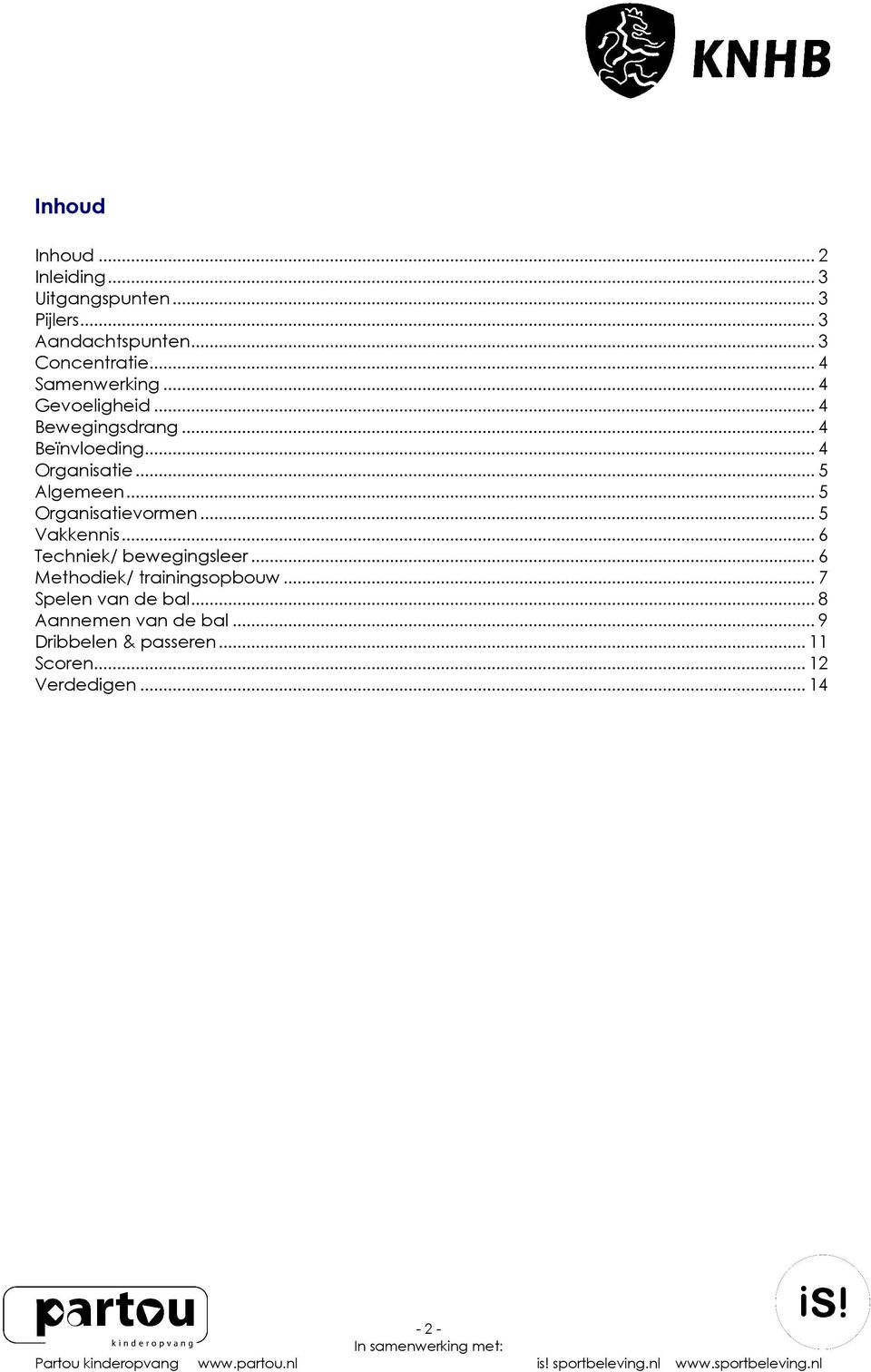 .. 5 Organisatievormen... 5 Vakkennis... 6 Techniek/ bewegingsleer... 6 Methodiek/ trainingsopbouw.
