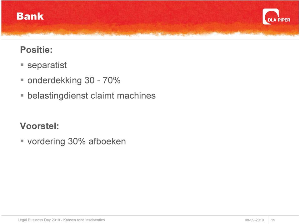 Voorstel: vordering 30% afboeken Legal