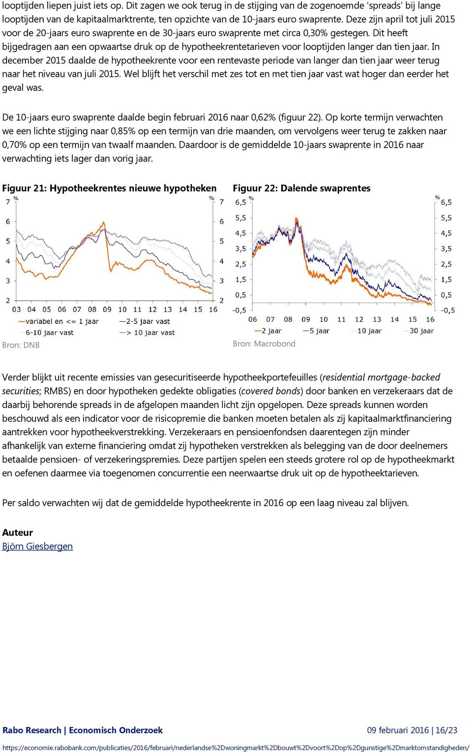 Dit heeft bijgedragen aan een opwaartse druk op de hypotheekrentetarieven voor looptijden langer dan tien jaar.