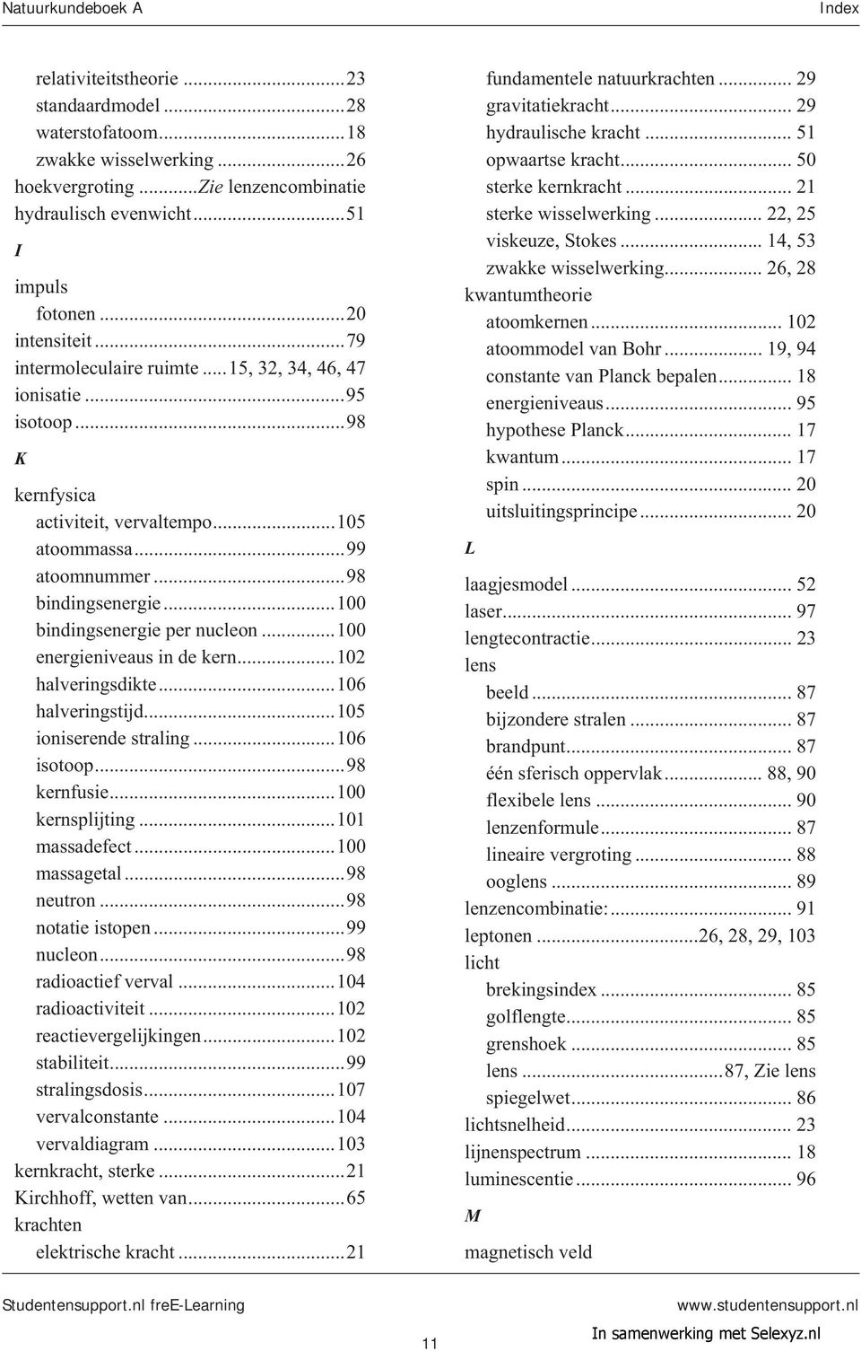 ..100 bindingsenergie per nucleon...100 energieniveaus in de kern...10 halveringsdikte...106 halveringstijd...105 ioniserende straling...106 isotoop...98 kernfusie...100 kernsplijting...101 massadefect.