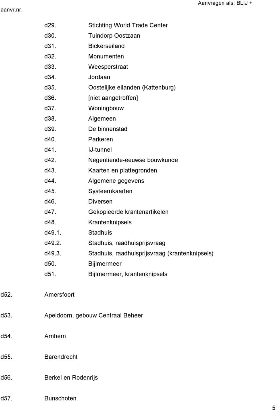 Algemene gegevens d45. Systeemkaarten d46. Diversen d47. Gekopieerde krantenartikelen d48. Krantenknipsels d49.1. Stadhuis d49.2. Stadhuis, raadhuisprijsvraag d49.3.