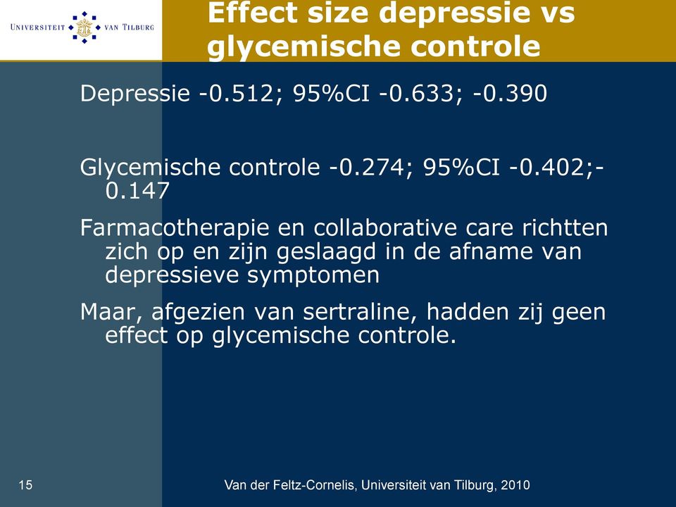 147 Farmacotherapie en collaborative care richtten zich op en zijn geslaagd in de