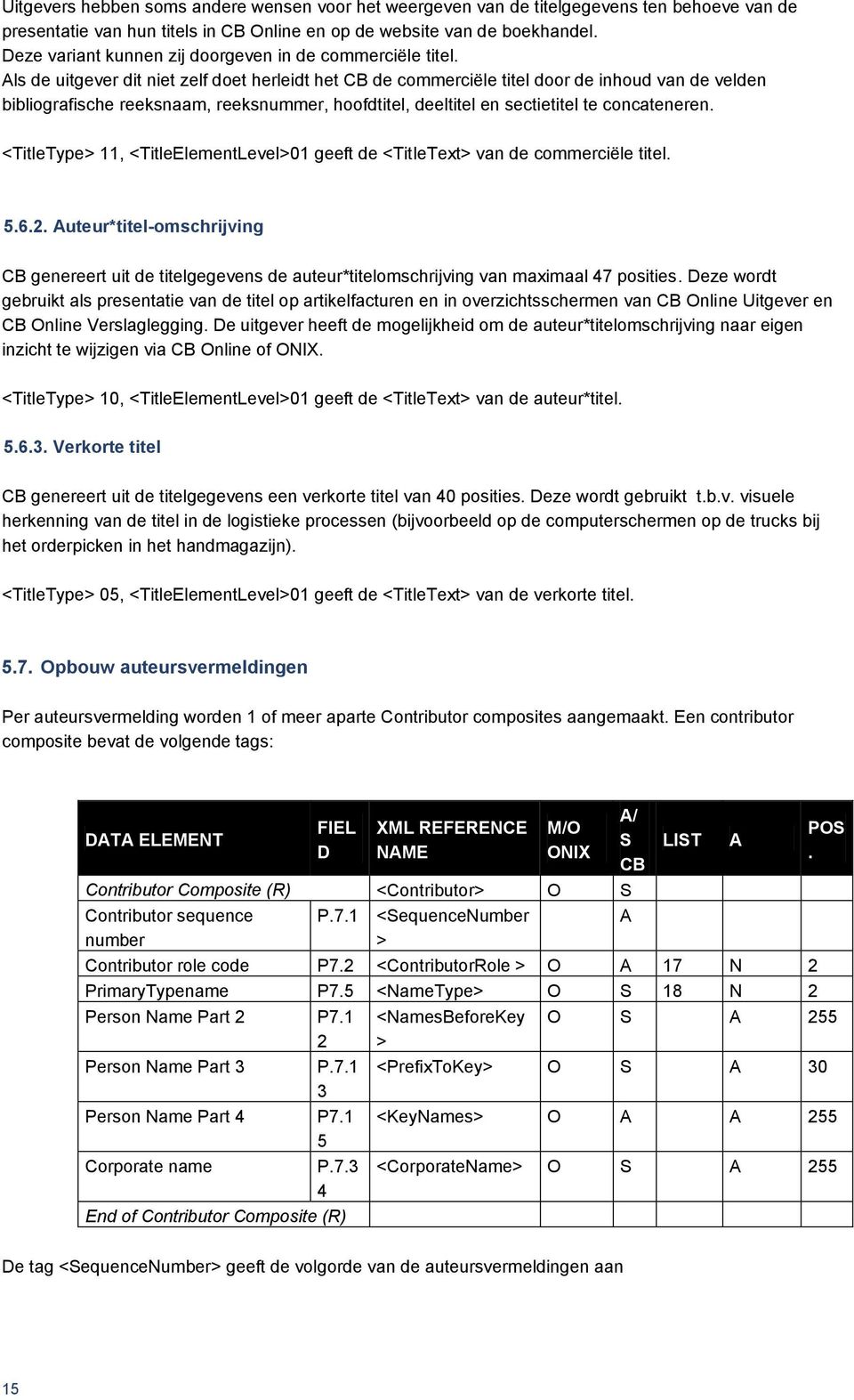 Als de uitgever dit niet zelf doet herleidt het de commerciële titel door de inhoud van de velden bibliografische reeksnaam, reeksnummer, hoofdtitel, deeltitel en sectietitel te concateneren.