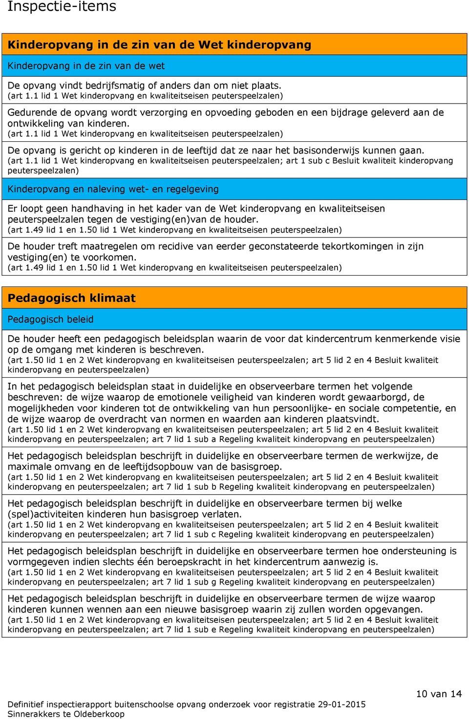 1 lid 1 Wet kinderopvang en kwaliteitseisen peuterspeelzalen) De opvang is gericht op kinderen in de leeftijd dat ze naar het basisonderwijs kunnen gaan. (art 1.