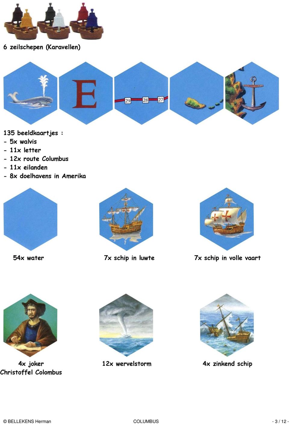 water 7x schip in luwte 7x schip in volle vaart 4x joker Christoffel