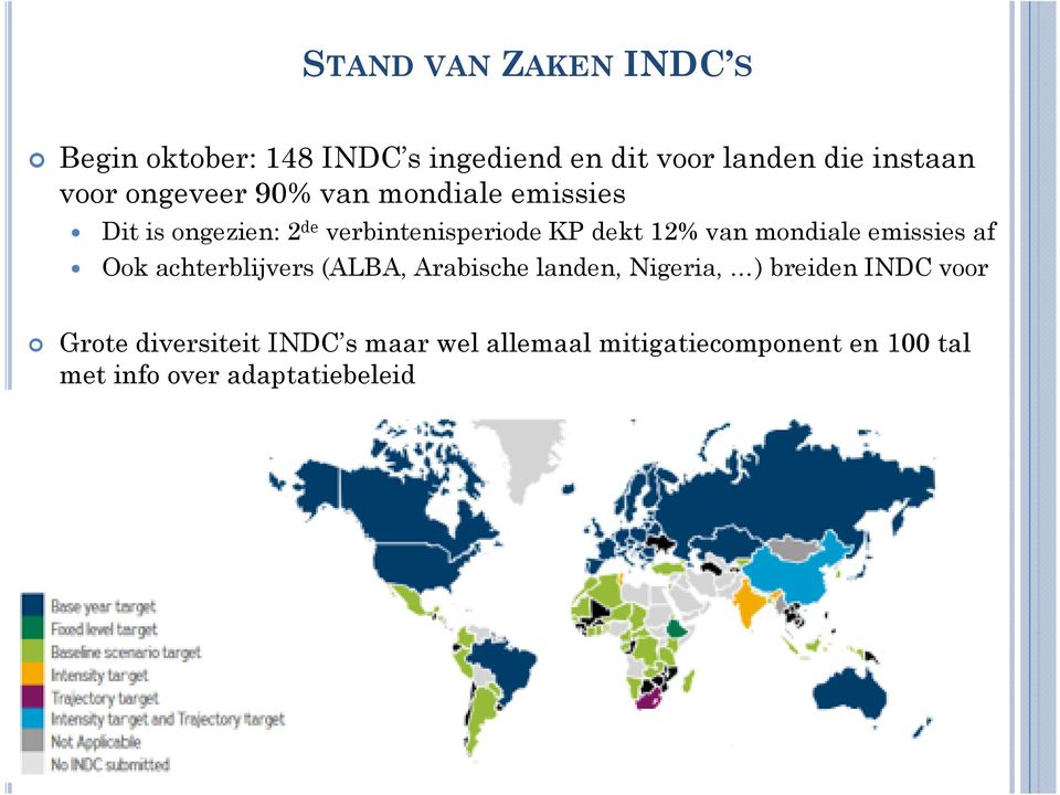 mondiale emissies af Ook achterblijvers (ALBA, Arabische landen, Nigeria, ) breiden INDC voor