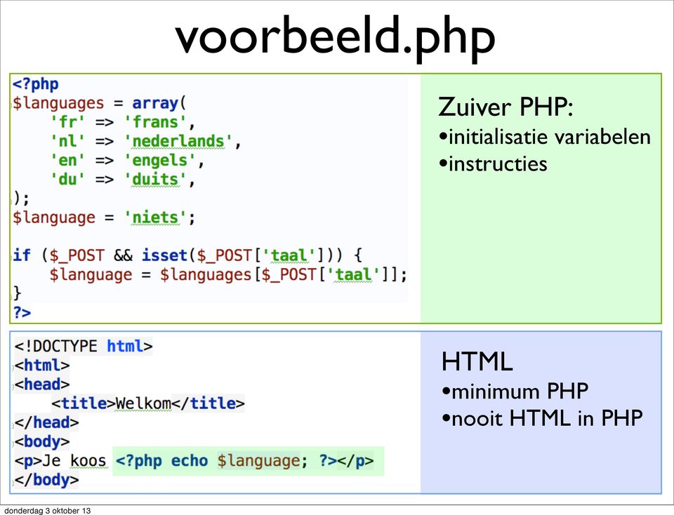 initialisatie variabelen