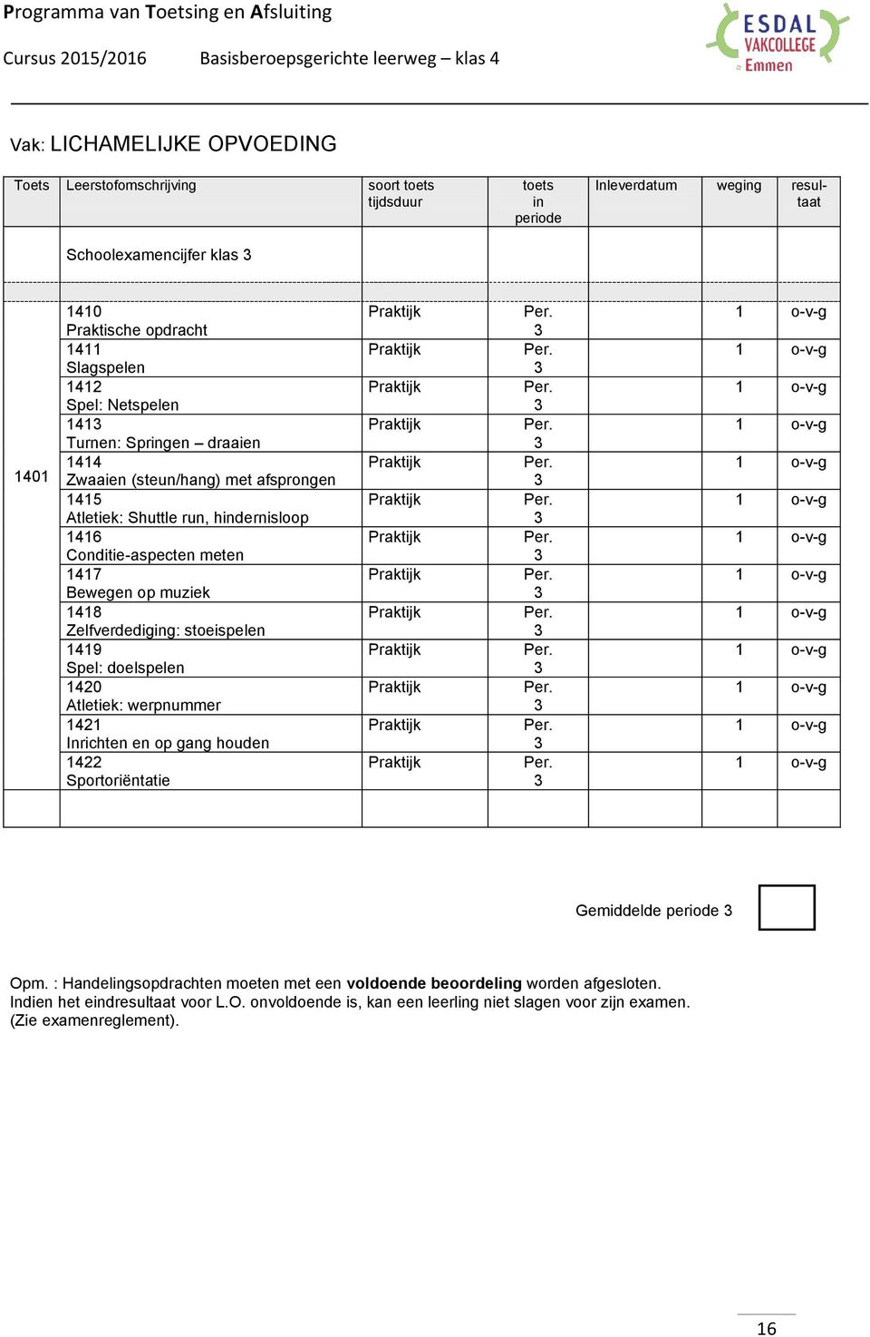 Zelfverdedigg: stoeispelen 9 Spel: doelspelen 20 Atletiek: werpnummer 2 Inrichten en op gang houden 22 Sportoriëntatie o-v-g o-v-g o-v-g o-v-g o-v-g o-v-g o-v-g o-v-g o-v-g o-v-g o-v-g o-v-g