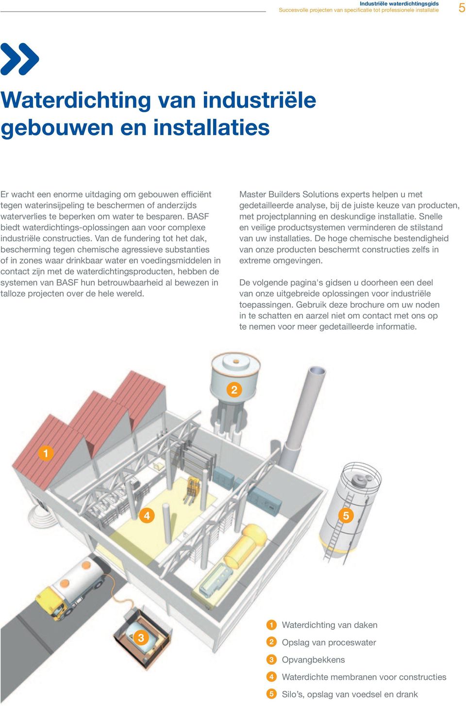 Van de fundering tot het dak, bescherming tegen chemische agressieve substanties of in zones waar drinkbaar water en voedingsmiddelen in contact zijn met de waterdichtingsproducten, hebben de