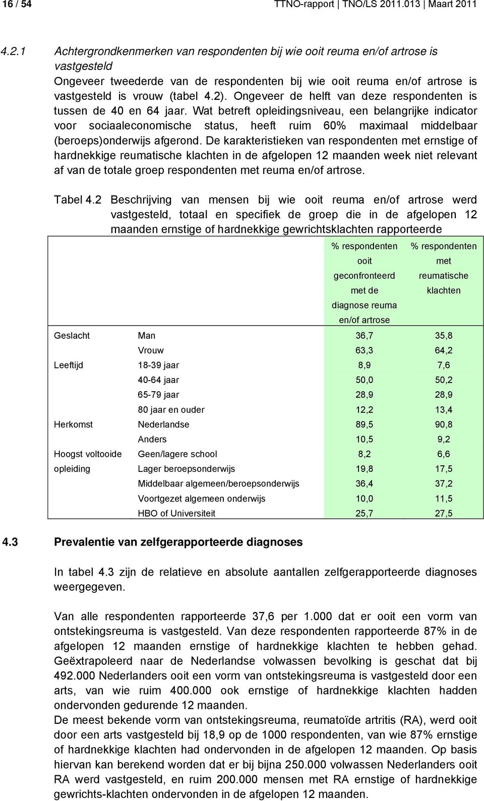 Wat betreft opleidingsniveau, een belangrijke indicator voor sociaaleconomische status, heeft ruim 60 maximaal middelbaar (beroeps)onderwijs afgerond.