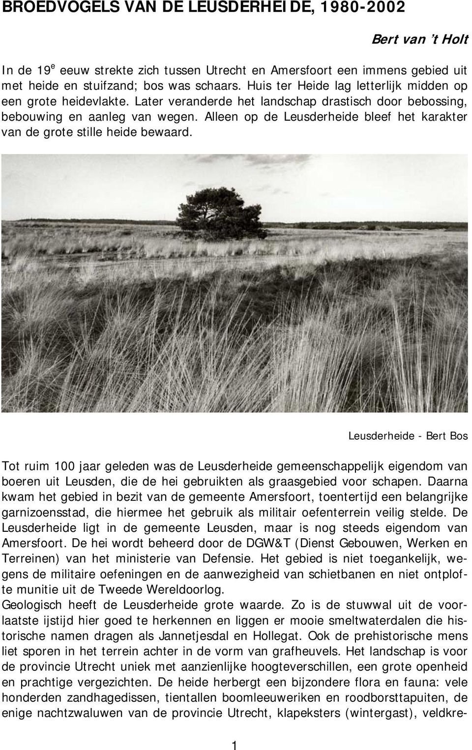 Alleen op de Leusderheide bleef het karakter van de grote stille heide bewaard.