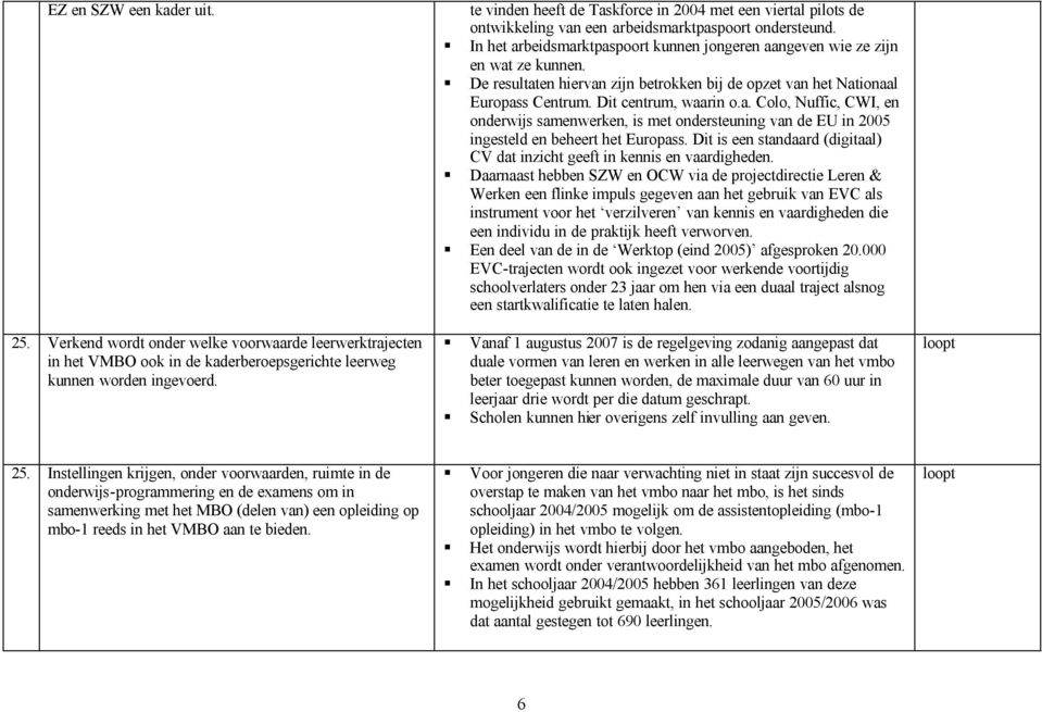 De resultaten hiervan zijn betrokken bij de opzet van het Nationaal Europass Centrum. Dit centrum, waarin o.a. Colo, Nuffic, CWI, en onderwijs samenwerken, is met ondersteuning van de EU in 2005 ingesteld en beheert het Europass.