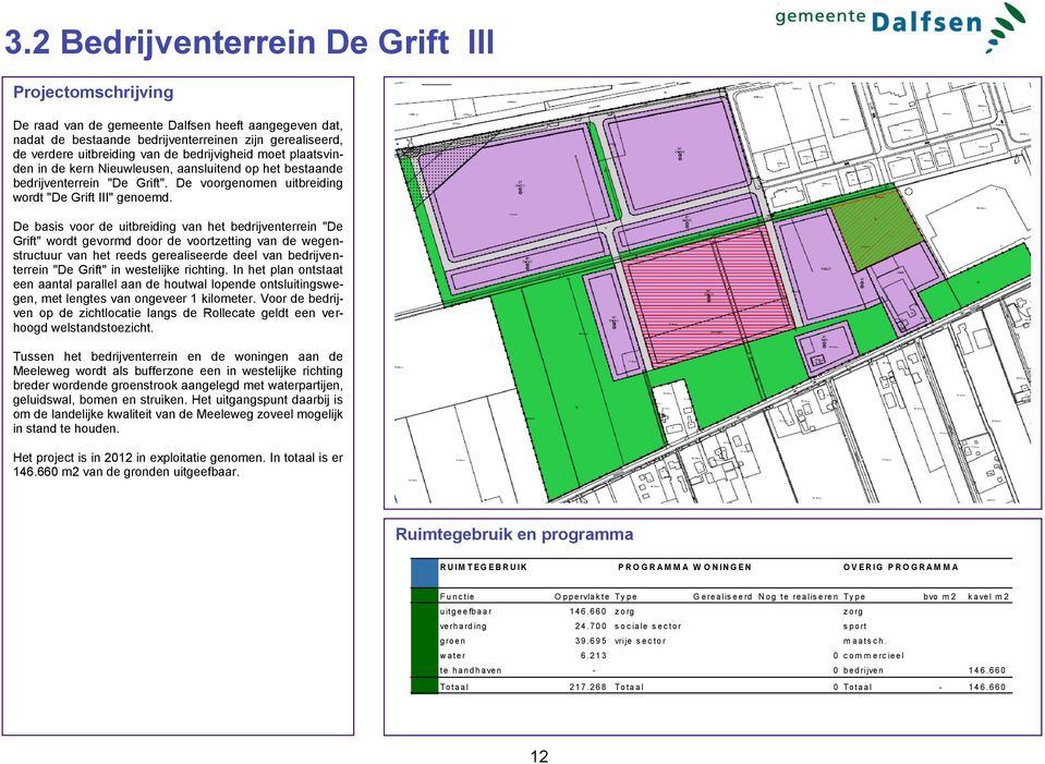 De basis voor de uitbreiding van het bedrijventerrein "De Grift" wordt gevormd door de voortzetting van de wegenstructuur van het reeds gerealiseerde deel van bedrijventerrein "De Grift" in