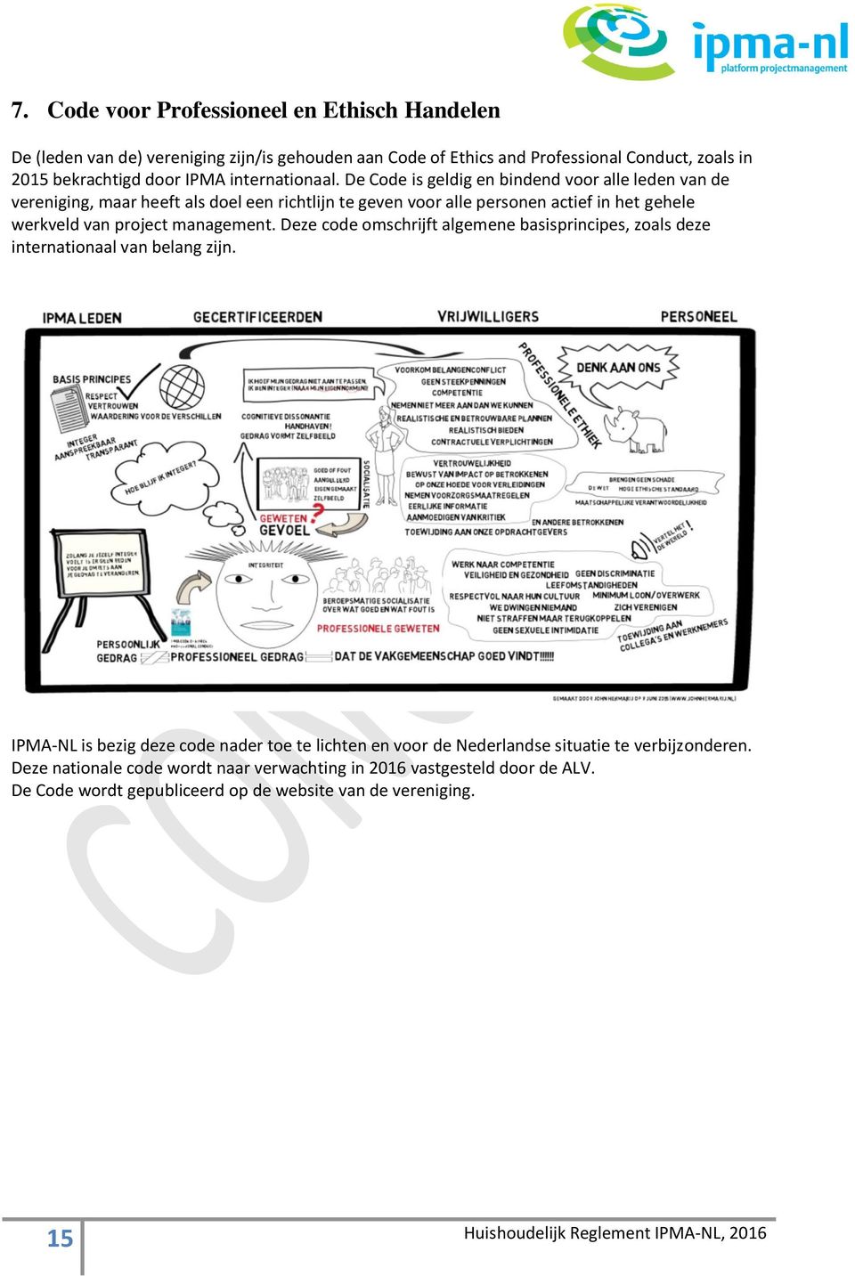 De Code is geldig en bindend voor alle leden van de vereniging, maar heeft als doel een richtlijn te geven voor alle personen actief in het gehele werkveld van project