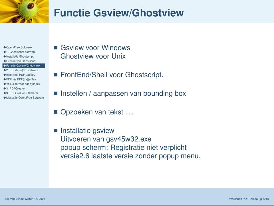 .. Installatie gsview Uitvoeren van gsv45w32.