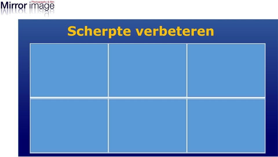 zelfontspanner Tilt/shift lenzen Specialistische lens, maar ook kwalitatief superieur. Bij tilten ook meer scherptediepte. Niet makkelijk in gebruik, niet goedkoop.